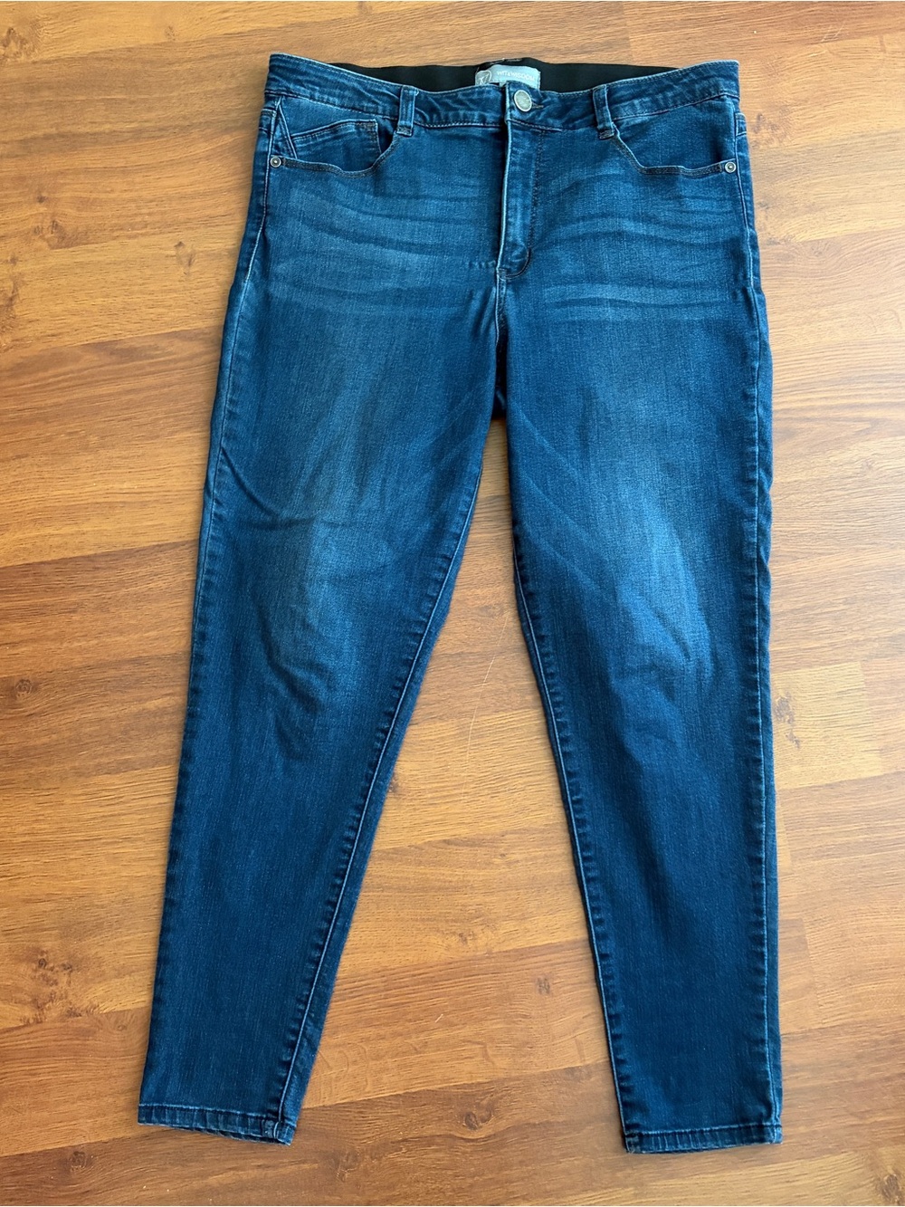 Wit & Wisdom High Rise Slim Jeans Size 14 Dark Indigo Stretch Denim